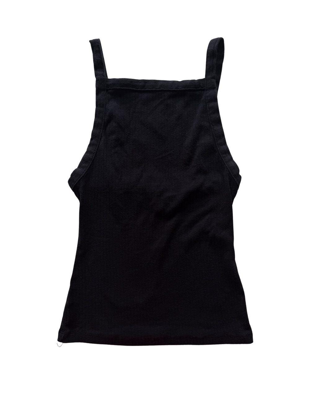 Free People Black Square Neck Ribbed Tank